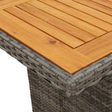 7 Piece Garden Dining Set with Cushions Grey Poly Rattan 3212512