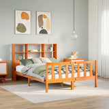 Bookcase Bed without Mattress Wax Brown 160x200 cm Solid Wood Pine 3321724