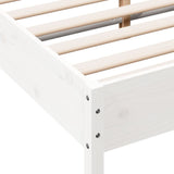ZNTS Bed Frame White 140x190 cm Solid Wood Pine 844742