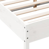 Bed Frame without Mattress White 135x190 cm Double Solid Wood Pine 844746