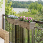 ZNTS Planters with hooks 2 pcs Grey Poly Rattan 366400