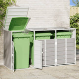 Wheelie Bin Storage for Triple Bins Grey 216x81x115 cm Steel 4006180