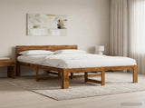 Double Bed Frame with Headboard ROSTOCK Natural 160 x 200 cm 3405465