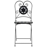 Bistro Chairs Foldable 2 pcs Black and White Ceramic 4003405