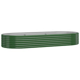 Garden Raised Bed Galvanised Steel 249x100x36 cm Green 318993