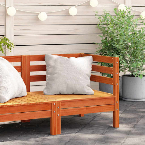 Garden Sofa Corner Wax Brown Solid Wood Pine 837981