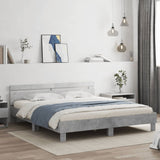 Bed Frame with LED without Mattress Concrete Grey 180x200 cm Super King 3207528