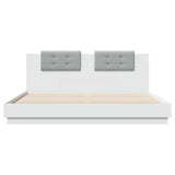 ZNTS Bed Frame with LED without Mattress White 160x200 cm 3209996