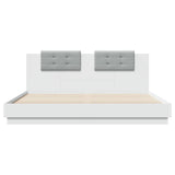 Bed Frame White Engineered wood, Plywood Double Bed Frame 3209996