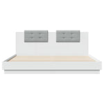 ZNTS Bed Frame with LED without Mattress White 200x200 cm 3209982