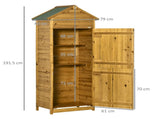 Wooden Garden Storage Shed Utility Gardener Cabinet w/ 3 Shelves and 2 Door, 191.5cm x 79cm x 49cm, T3398P328416