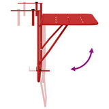 Hanging Balcony Table Folding Red 60 x 39 x 65 cm Steel 42008078