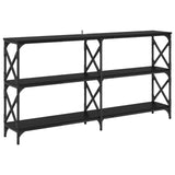Console Table Black Oak 156 x 28 x 80.5 cm Engineered Wood 882786
