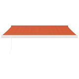 Retractable Awning Orange and Brown 3.5x2.5 m Fabric and Aluminium 3154542