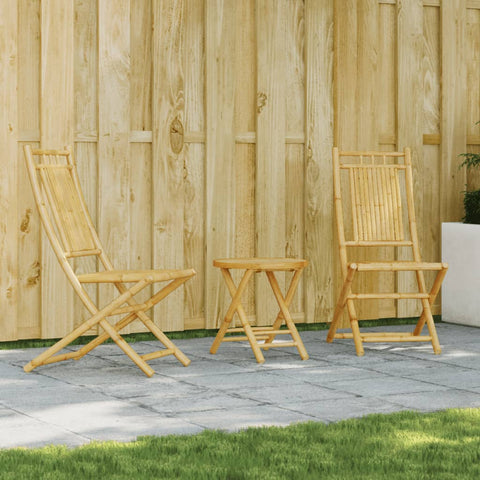 ZNTS 3 Piece Bistro Set Bamboo 3278531