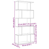 Room Divider Bookcase 5-Tier Concrete Grey 70x24x161 cm Engineered Wood 858096
