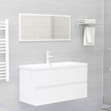 Sink Cabinet with Built-in Basin High Gloss White Engineered Wood 3071564
