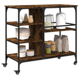 Kitchen Trolley Smoked Oak 100x45x89.5 cm Engineered Wood 842383