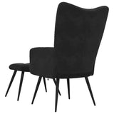 Relaxing chair with Footstool Black Velvet 42022449