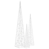 Acrylic Decorative LED Light Cone Set Multicolour 60/90/120cm 328974