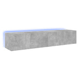 TV Wall Cabinets with LED Lights 2 pcs Concrete Grey 80x35x31 cm 837288