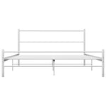 ZNTS 284694 Bed Frame without Mattress White Metal 120x200 cm