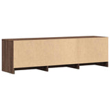 TV Cabinet with LED Brown Oak 140 x 34 x 40 cm Engineered Wood 3418707