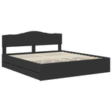 Bed Frame with Drawer Black 180 x 200 cm Engineer Wood 3412978
