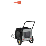 Pet Bike Trailer Grey and Black 54.5 x 120 x 161 cm 93846