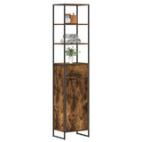 Bathroom Cabinet Smoke Oak 40 x 30 x 180 cm Engineered Wood 886494