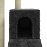 Cat Tree with Sisal Scratching Posts Dark Grey 92 cm 171514