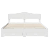 Bed Frame with Headboard White 200 x 200 cm Engineered Wood 3413152