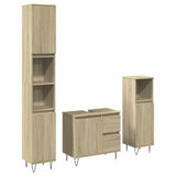 ZNTS 3 Piece Bathroom Furniture Set Sonoma Oak Engineered Wood 3307677