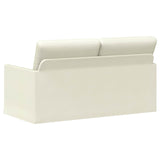 2 Seater Sofa Cream 150 x 81 x 82 cm Corduroy Fabric 42041102