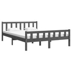 ZNTS Bed Frame without Mattress Grey Solid Wood 140x200 cm 810681