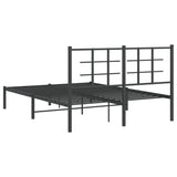 Metal Bed Frame without Mattress with Headboard Black 135x190cm 355560