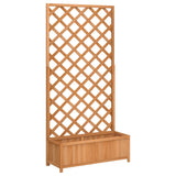 Planter with Trellis Brown Solid Wood Fir 365479