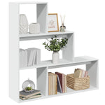 ZNTS Room Divider Bookcase 3-Tier White 123x29x123 cm Engineered Wood 857985