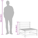 Garden Sofa Armless with Footstool Solid Wood Pine 837963