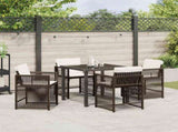 Garden Dining Set 5 pcs Brown Poly Rattan 3380781
