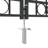 Fence gate with Lock Grey 400 x 200 cm Steel 42008945