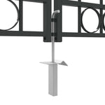 Fence gate with Lock Grey 400 x 175 cm Steel 42008944