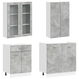 Kitchen Unit LYON 8 pcs Concrete Grey Engineered Wood 3438518