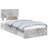Storage Bed Concrete Grey 90 x 200 cm Engineered Wood 3412314