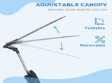 6 in 1 Tricycle for Kids with 5-point harness straps, Removable Canopy, Dark Blue T3398P348138