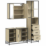 ZNTS 3 Piece Bathroom Furniture Set Sonoma Oak Engineered Wood 3301151