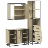 3 Piece Bathroom Furniture Set Sonoma Oak Engineered Wood 3301151