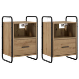 Hanging Bedside Cabinet 2 pcs Artisan Oak 40 x 30 x 60 cm 8013577