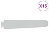 Set of 15 Flexible Lawn Fence Galvanised Steel 100 x 14 cm 271783