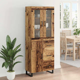 Highboard with Drawer 2 pcs Old Wood Engineered Wood and Glass 3415681
